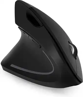 Bol.com Verticale draadloze ergonomische muis voor linkshandigen. windows mac os usb 2.4ghz 800/1200/1600 dpi 5 buttons zwart aanbieding
