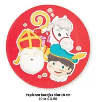 Dekamarkt Papieren bordjes Sint 18 cm aanbieding