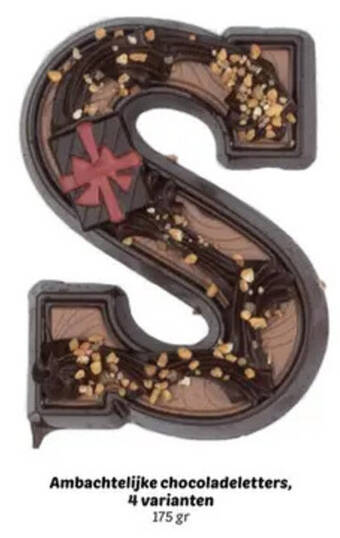 Dekamarkt Ambachtelijke chocoladeletters, 4 varianten 175g aanbieding
