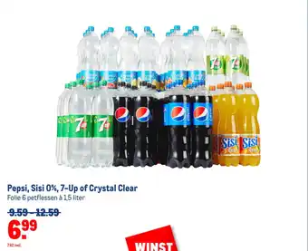 Makro Pepsi, Sisi 0%, 7-Up of Crystal Clear aanbieding