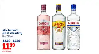 Makro Alle Gordon's gin of alcoholvrij 700ml aanbieding