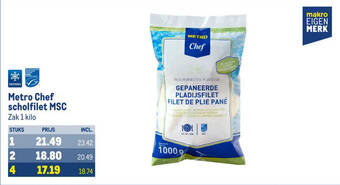 Makro Metro Chef scholfilet MSC aanbieding