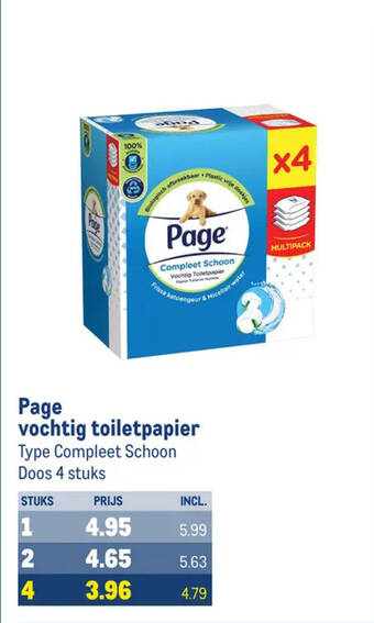 Makro Page vochtig toiletpapier aanbieding