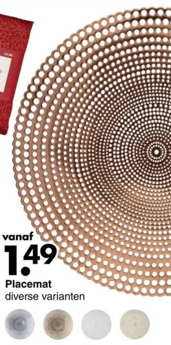 Wibra Placemat aanbieding
