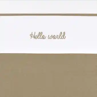 Babypark Meyco hello world wieglaken - 75 x 100 cm - taupe aanbieding