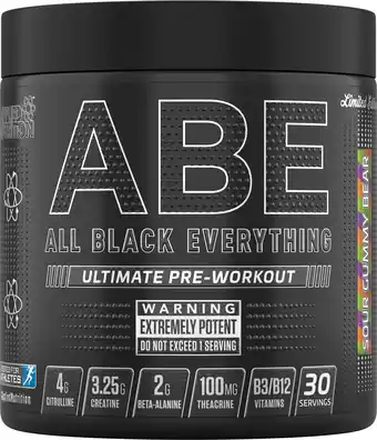 Body & Fit Abe ultimate pre-workout | applied nutrition | sour gummy bear | 315 gram (30 doseringen) aanbieding