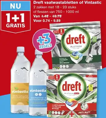 Hoogvliet Dreft vaatwastabletten of vintastic 750-1000ml aanbieding