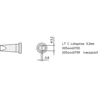 Conrad Weller lt-c soldeerpunt beitelvorm, recht grootte soldeerpunt 3.2 mm lengte soldeerpunt: 13 mm inhoud: 1 stuk(s) aanbieding