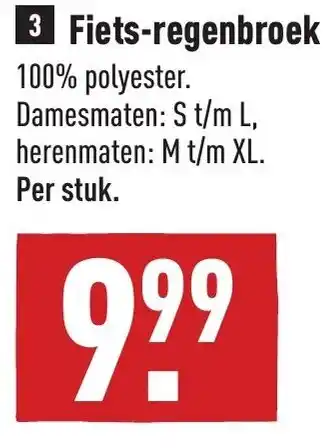 ALDI Fiets-regenbroek aanbieding