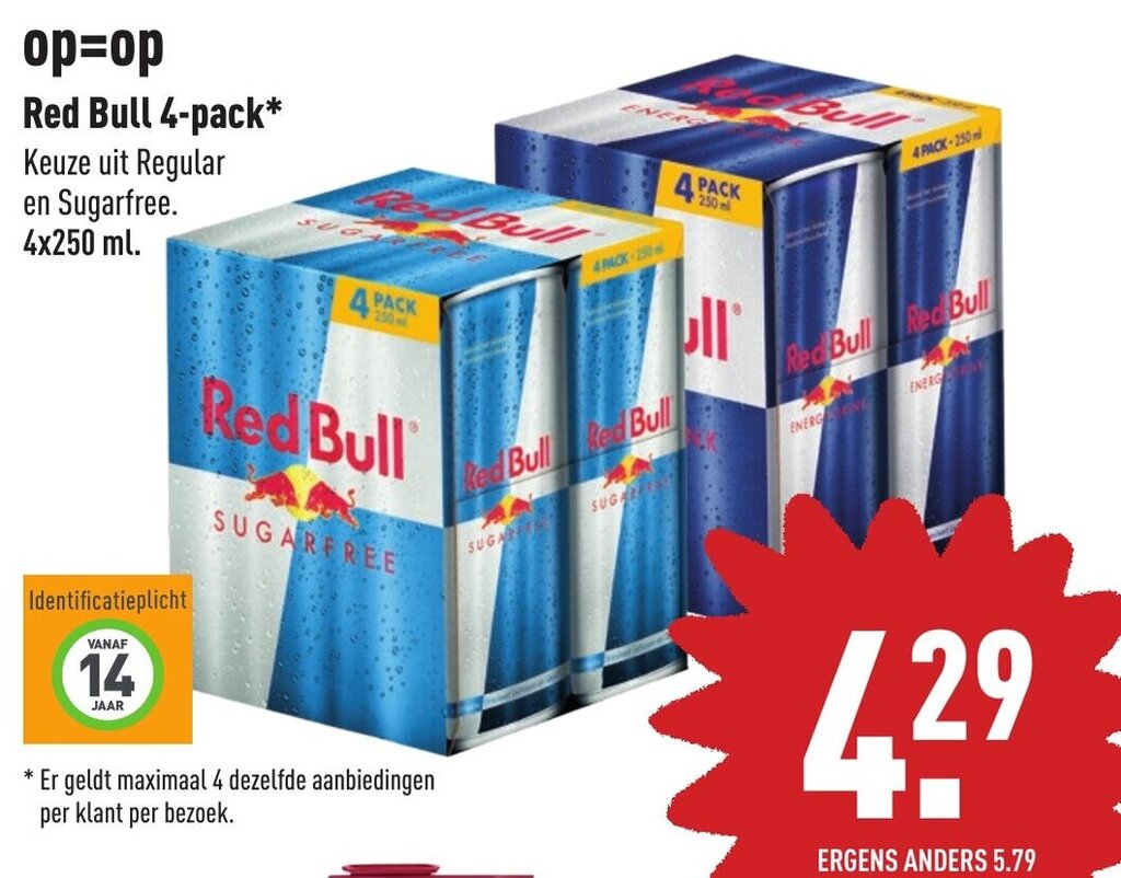 Red bull 4pack aanbieding bij ALDI