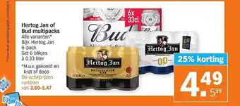 Albert Heijn Hertog Jan of Bud multipacks aanbieding