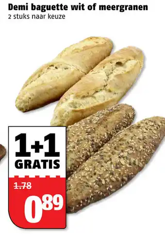 Poiesz Demi baguette wit of meergranen aanbieding