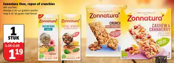 Poiesz Zonnatura thee, repen of crunchies aanbieding