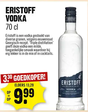 Dirck 3 Eristoff vodka 700ml aanbieding