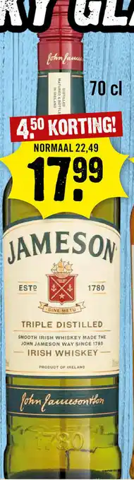 Dirck 3 Jameson Irish whisky 700ml aanbieding