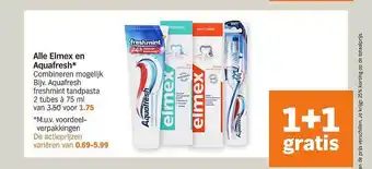 Albert Heijn Alle Elmex en Aquafresh 75ml aanbieding