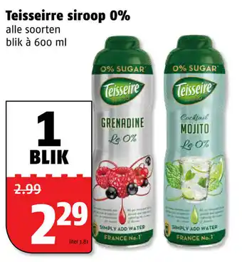 Poiesz Teisseire siroop 0% aanbieding