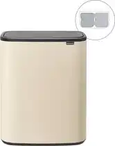 Bol.com Brabantia bo touch bin prullenbak - 2 x 30 l - soft beige aanbieding