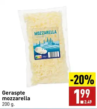 ALDI Geraspte mozzarella 200g aanbieding