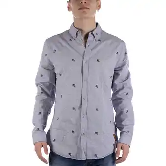 Spartoo Overhemd lange mouw scotch & soda camicia embroidered oxford blu aanbieding