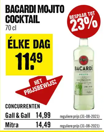 Dirck 3 Bacardi Mojito Cocktail 700ml aanbieding