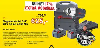 Toolspecial Ingersoll Rand Slagmoersleutel 3/4" 20V 5.0Ah 2.033Nm aanbieding