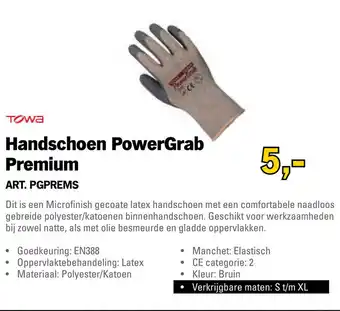 Toolspecial Towa Handschoenen PowerGrab Premium | PGPREMS aanbieding