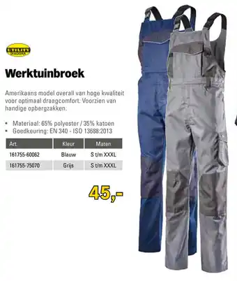 Toolspecial Utility Diadora Werktuinbroek blauw S-XXXL | 161755-60062 aanbieding