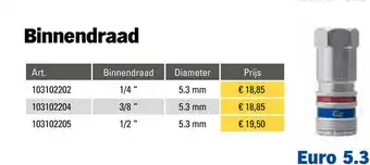 Toolspecial Cejn Veiligheidskoppeling Euro 5.3 - Binnendraad 1/4" 5.3mm aanbieding