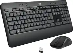 Amazon Logitech mk540 geavanceerde draadloze toetsenbord en muis combi, morsbestendig, sneltoetsen, plug & play, qwerty indeling, zw aanbieding