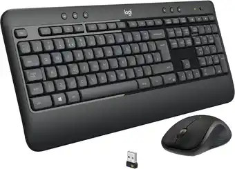 Amazon Logitech mk540 geavanceerde draadloze toetsenbord en muis combi, morsbestendig, sneltoetsen, plug & play, qwerty indeling, zw aanbieding