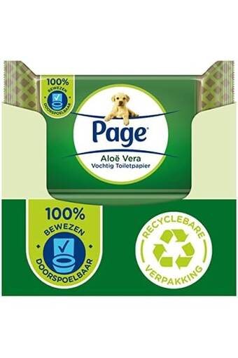 Amazon Page vochtig toiletpapier - aloë vera - 456 stuks - 12 x 38 stuks - voordeelverpakking aanbieding