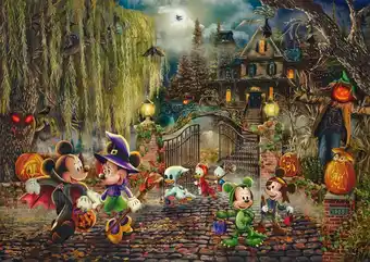 Amazon Schmidt spiele 58033 thomas kinkade, disney, mickey & minnie halloween fun, puzzel met 1000 stukjes aanbieding