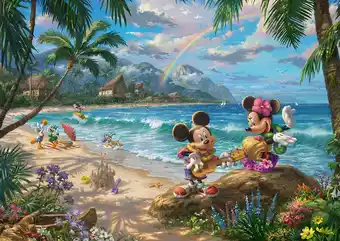 Amazon Schmidt spiele 57528 thomas kinkade, disney, mickey en minnie in hawaï, puzzel met 1000 stukjes, kleurrijk aanbieding