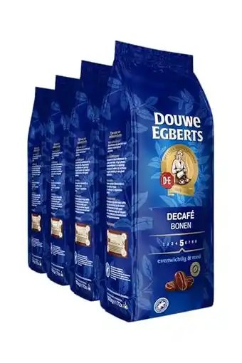 Amazon Douwe egberts koffiebonen décafé (2 kg, intensiteit 08/09, medium roast koffie cafeïnevrij), 4 x 500 g aanbieding