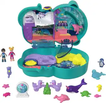 Amazon Polly pocket otteraquarium compacte speelset, met aquariumthema, micropoppen polly en nicolas , 5 verrassingen, 12 accessoire aanbieding