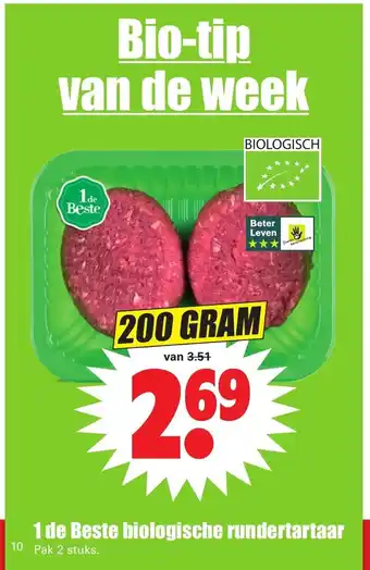 Dirk 1 de Beste biolodische rundertartaar 2*200 gr aanbieding