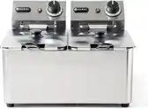 Bol.com Hendi frituurpan 2x 4 liter - dubbele friteuse kitchen line - 230v / 6kw - 217x38x(h)30cm aanbieding