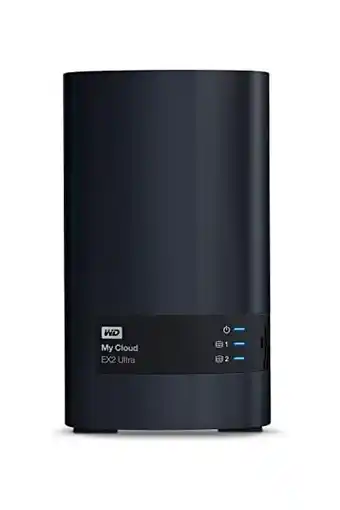 Amazon Wd my cloud ex2 ultra 12 tb nas-opslag (1,3 ghz dual-core processor, 1 gb aan ddr3-geheugen, raid 1, back-ups, my cloud os 5, aanbieding