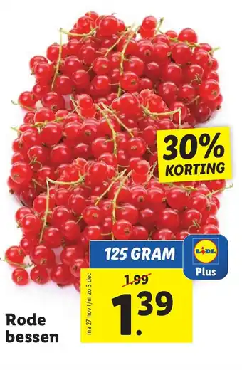 Lidl Rode bessen 125g aanbieding