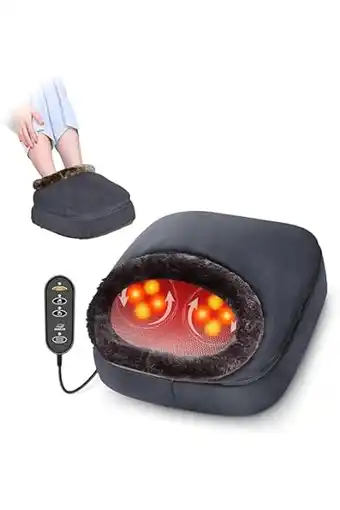 Amazon Snailax 2-in-1 shiatsu voet- en rugmasseur met warmte - kneedbare voetmasseur met verwarmingskussen, rugmassagekussen of voet aanbieding