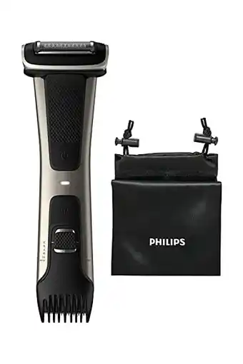 Amazon Philips bodygroom series 7000 - te gebruiken onder de douche - 80 minuten draadloos te gebruiken - dubbelzijdig ontwerp - 5 i aanbieding