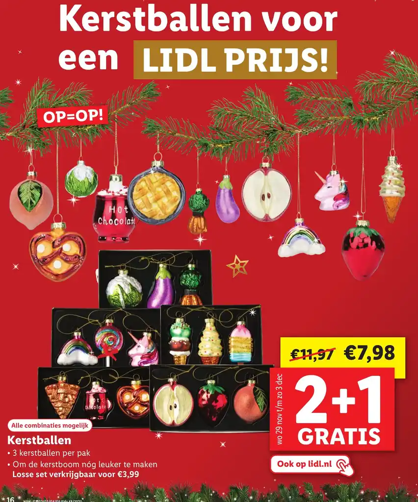 Kerstballen aanbieding bij Lidl