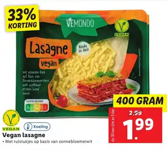 Lidl Vegan lasagne 400g aanbieding