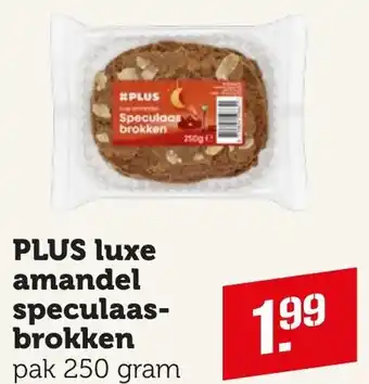 Coop PLUS luxe amandel speculaasbrokken pak 250 gram aanbieding