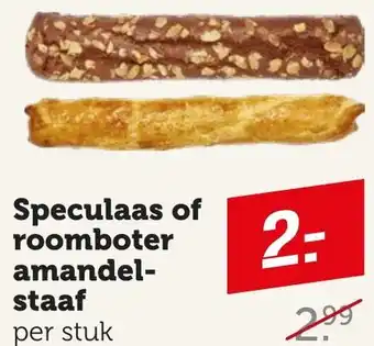 Coop Speculaas of roomboter amandelstaaf aanbieding