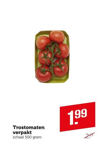 Coop Trostomaten verpakt schaal 500 gram aanbieding