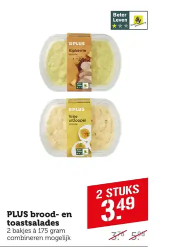 Coop PLUS brood- en toastsalades aanbieding