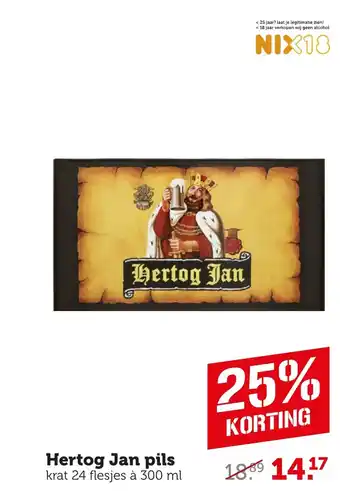 Coop Hertog Jan pils krat 24 flesjes à 300 ml aanbieding