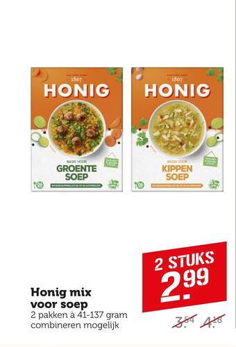 Coop Honig mix voor soep aanbieding